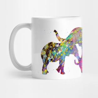 Mother and Daughter Elephants Hugging Mug